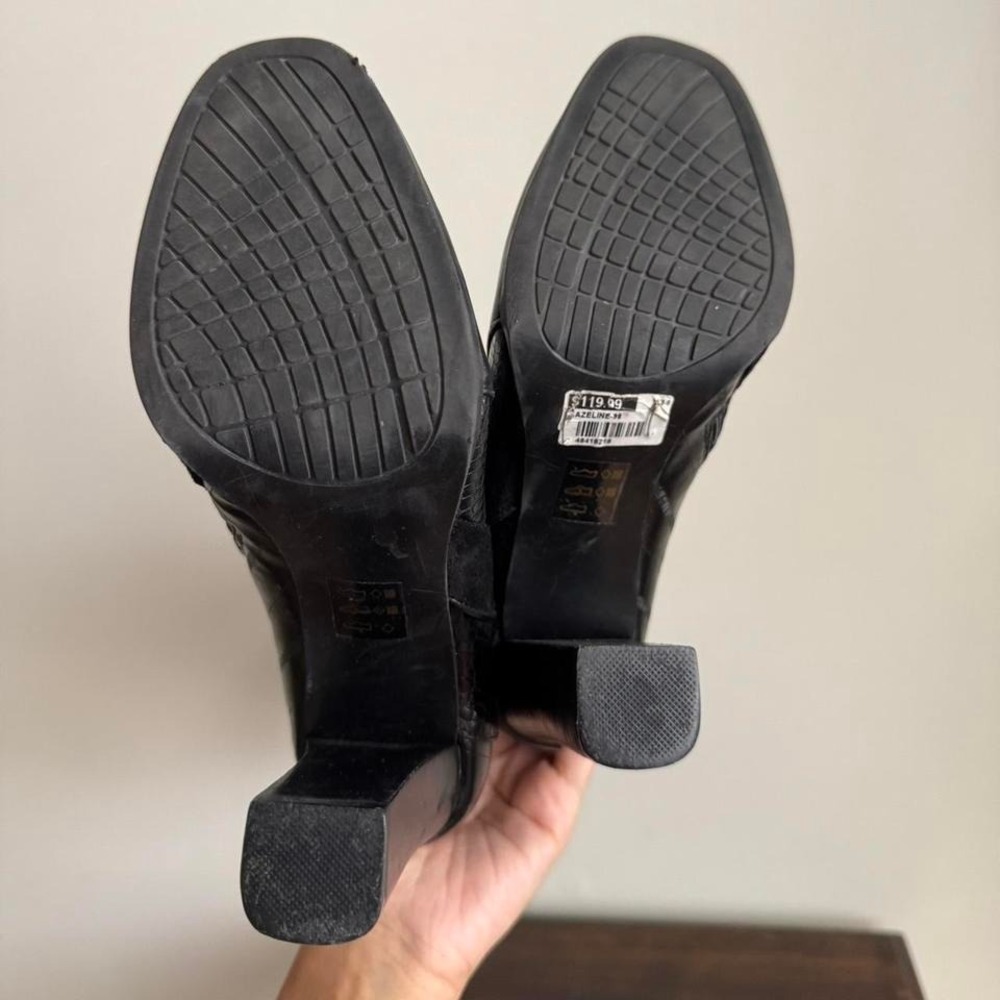 Black knee-high patchwork boot croc Size 8 vegan - image 5